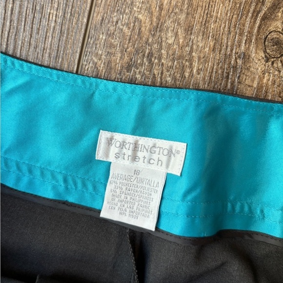 NEW Worthington Stretch Simply Contour Pants Slight Flare Charcoal Women's 18 - Picture 14 of 14